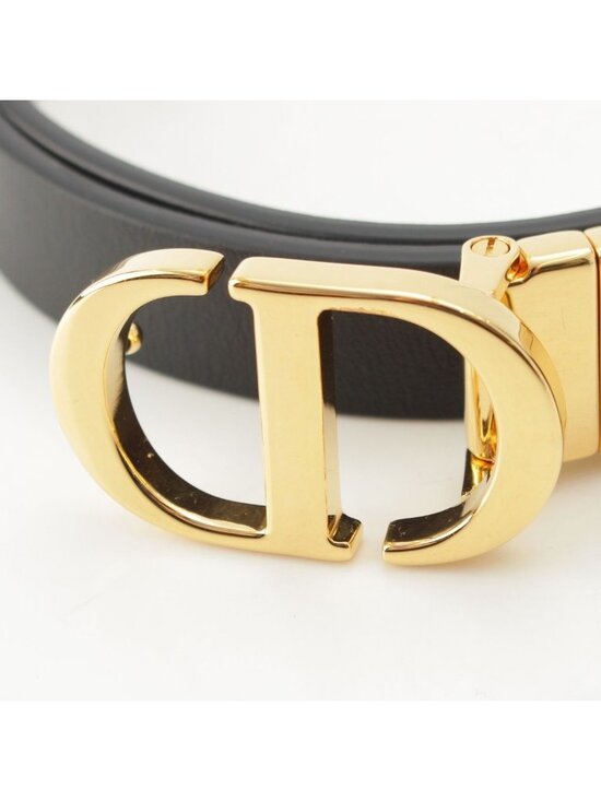 Dior CD Logo 30 Toronto Montaigne 20 Slim Smooth Calfskin Reversible Belt White main image 6